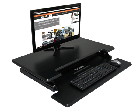 VICTOR® High Rise™ Compact Adjustable Height Standing Desk with Keyboard Tray