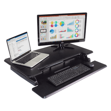 VICTOR® High Rise™ Compact Adjustable Height Standing Desk with Keyboard Tray