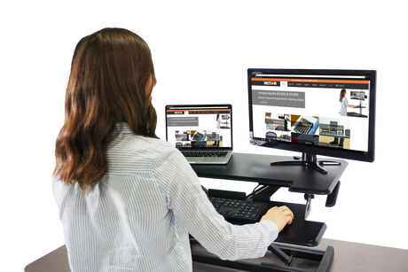 VICTOR® High Rise™ Compact Adjustable Height Standing Desk with Keyboard Tray