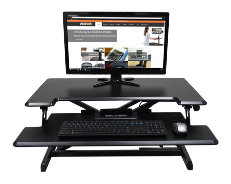 VICTOR® High Rise™ Compact Adjustable Height Standing Desk with Keyboard Tray