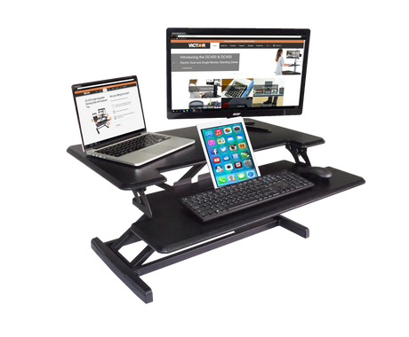 VICTOR® High Rise™ Compact Adjustable Height Standing Desk with Keyboard Tray