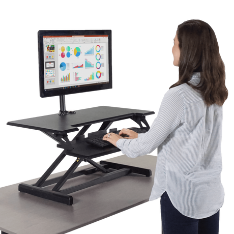 VICTOR® High Rise™ Compact Adjustable Height Standing Desk with Keyboard Tray