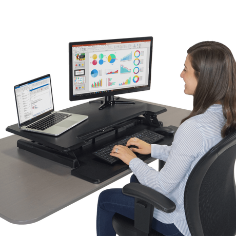 VICTOR® High Rise™ Compact Adjustable Height Standing Desk with Keyboard Tray