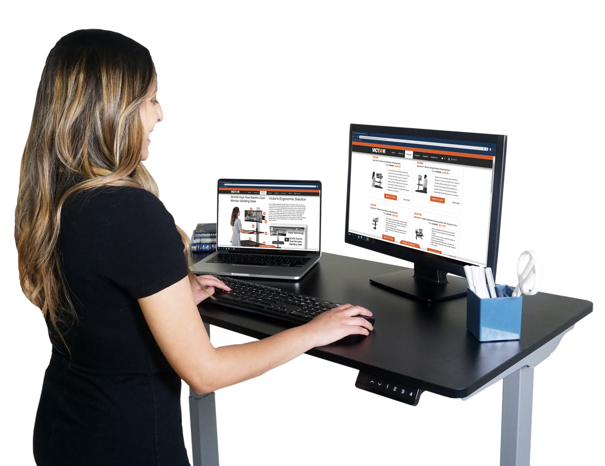 VICTOR® High Rise™ Electric Adjustable Height Full Standing Desk (DC840)