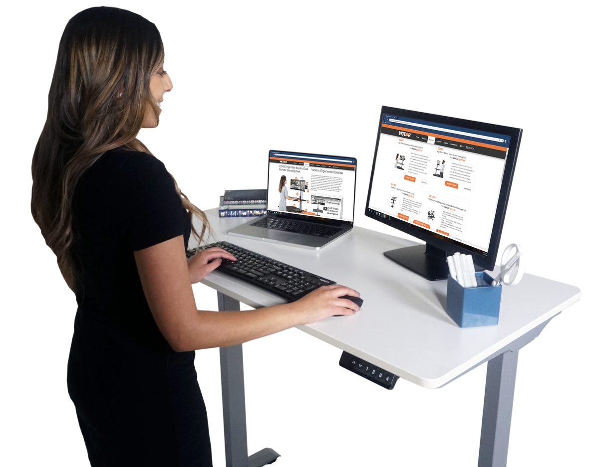 VICTOR® High Rise™ Electric Adjustable Height Full Standing Desk (DC840)