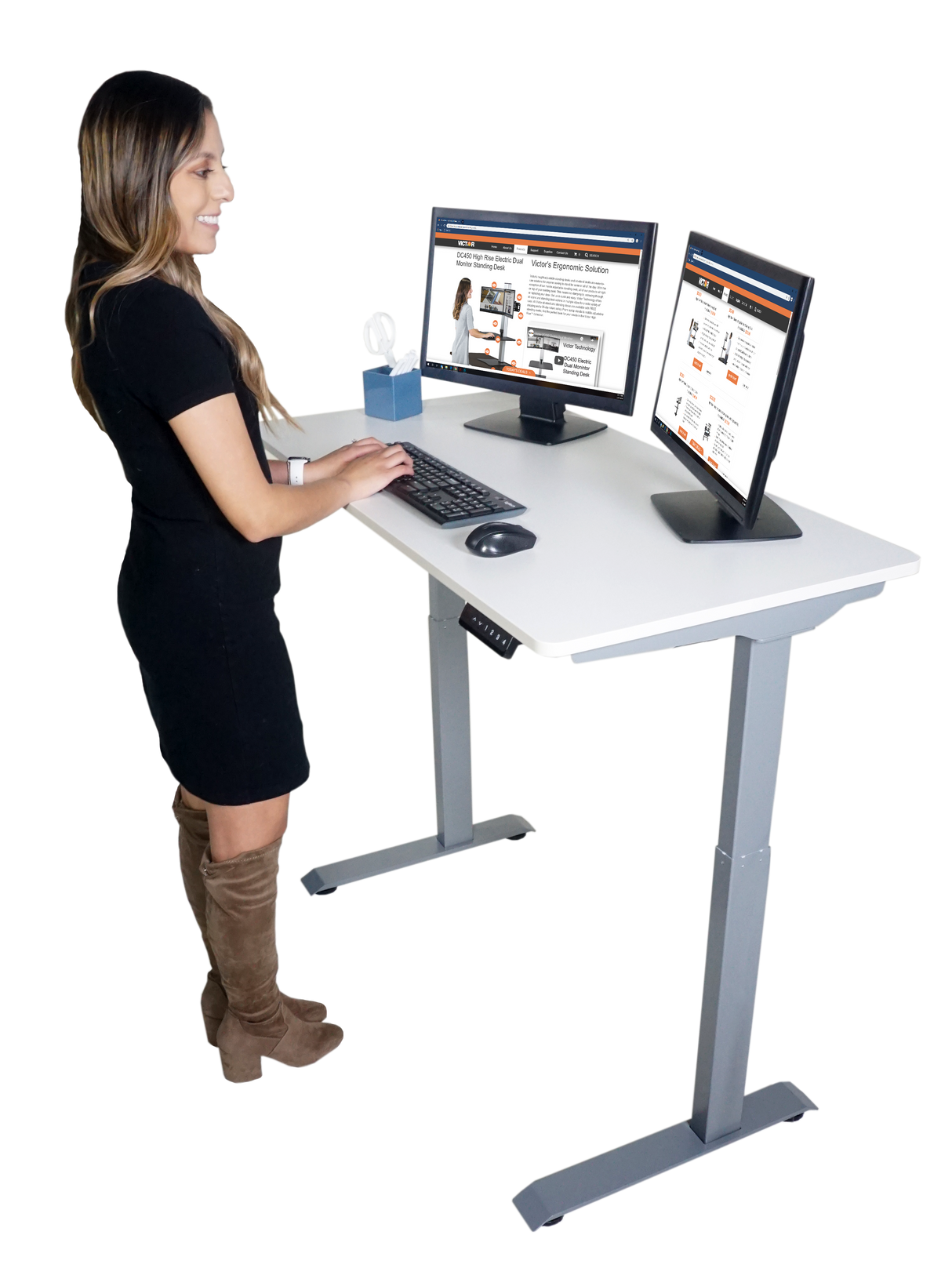 VICTOR® High Rise™ Electric Adjustable Height Full Standing Desk (DC840)