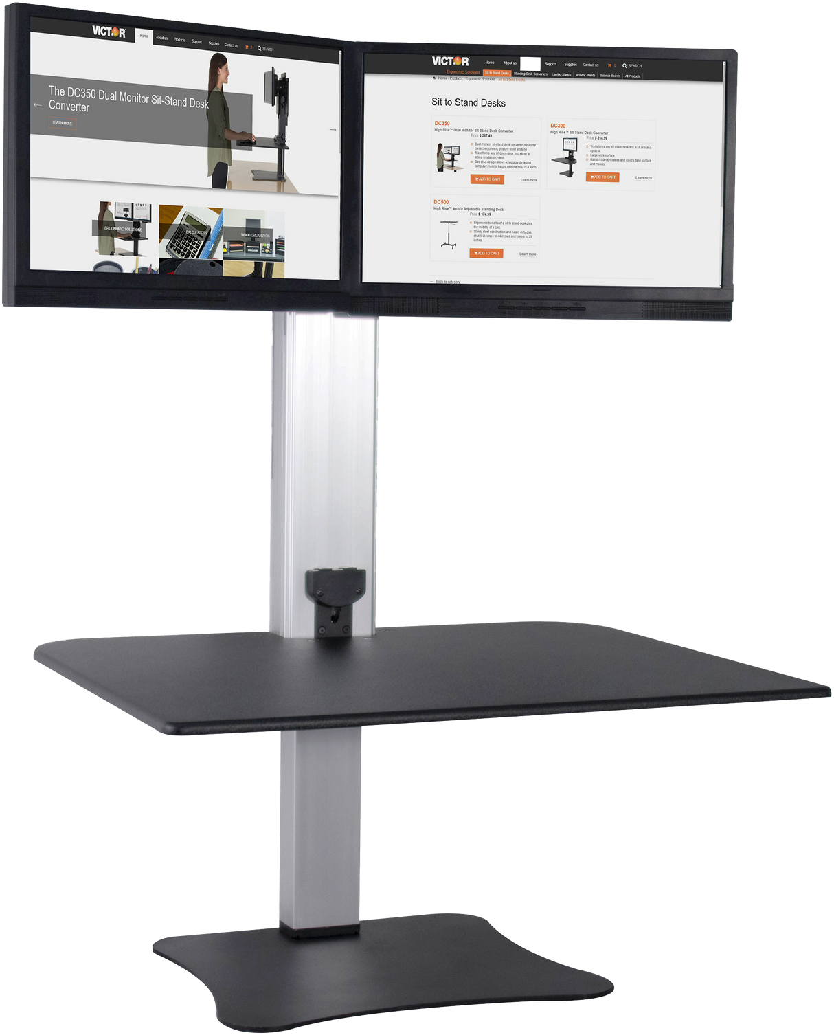VICTOR® High Rise™ Electric Dual Monitor Standing Desk