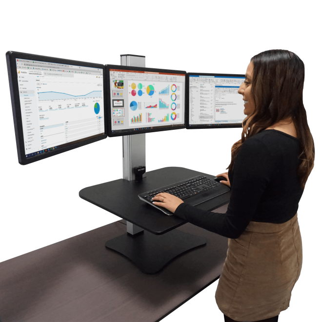 VICTOR® High Rise™ Electric Triple Monitor Standing Desk