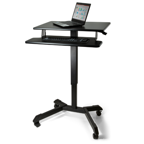 VICTOR® High Rise™ Mobile Adjustable Standing Desk with Keyboard Tray