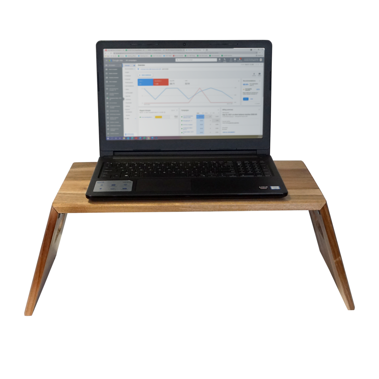 VICTOR® High Rise™ Portable Folding Acacia Wood Laptop Desk