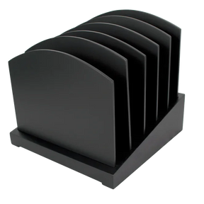 Victor® Incline File Desk Organizer in black solid wood with five slots