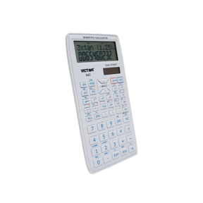 Victor® scientific calculator with a 2-line display showing a trigonometric calculation.