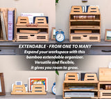 VICTOR® Small Adjustable Bamboo File Sorter