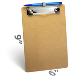 Wood Clipboard with Low Profile Clip and Pen Holder