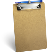 Wood Clipboard with Low Profile Clip and Pen Holder