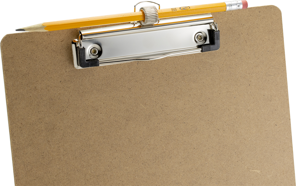 Wood Clipboard with Low Profile Clip and Pen Holder