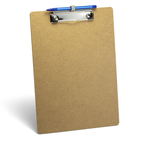Wood Clipboard with Low Profile Clip and Pen Holder - Letter, Single