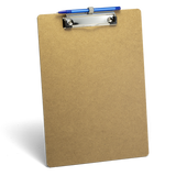 Wood Clipboard with Low Profile Clip and Pen Holder - Letter, Single