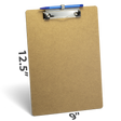 Wood Clipboard with Low Profile Clip and Pen Holder - Letter, Single