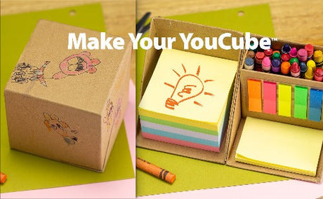 YouCube Storage Organizer with Sticky Notes